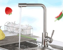 Vòi bếp nóng lạnh (cổ vuông, đầu xoay 360) SUS304 - Hàng cao cấp HVMMA ITALIA